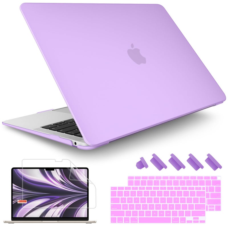 May Chen Compatible with New MacBook Air 13 inch Case 2021 2020 2019 2018 Release Model: M1 A2337 A2179 A1932, Plastic Hard Shell Case for MacBook Air 13 inch with Retina Display Fits Touch ID, Purple - Image 1